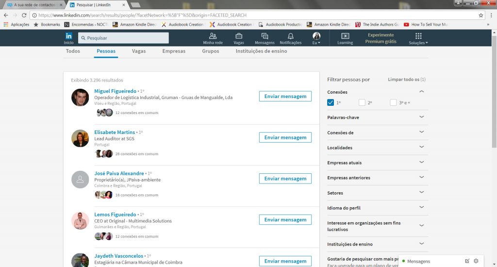 Rede de contactos LinkedIn