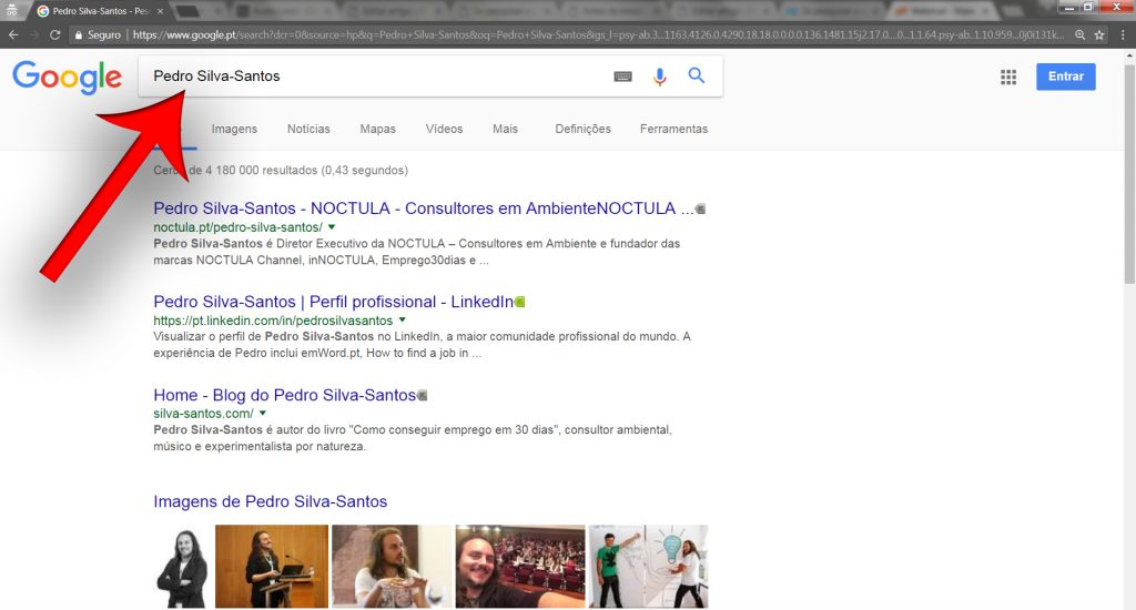 Pesquise o seu nome no Google - Pedro Silva-Santos